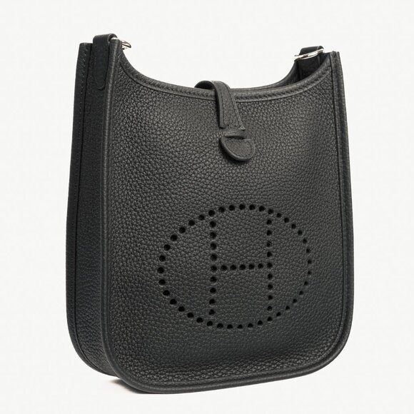 Hermes Evelyne TPM Noir Taurillon Clemence Leather Shoulder Bag - Picture 2 of 15